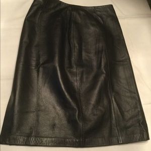 Black leather skirt